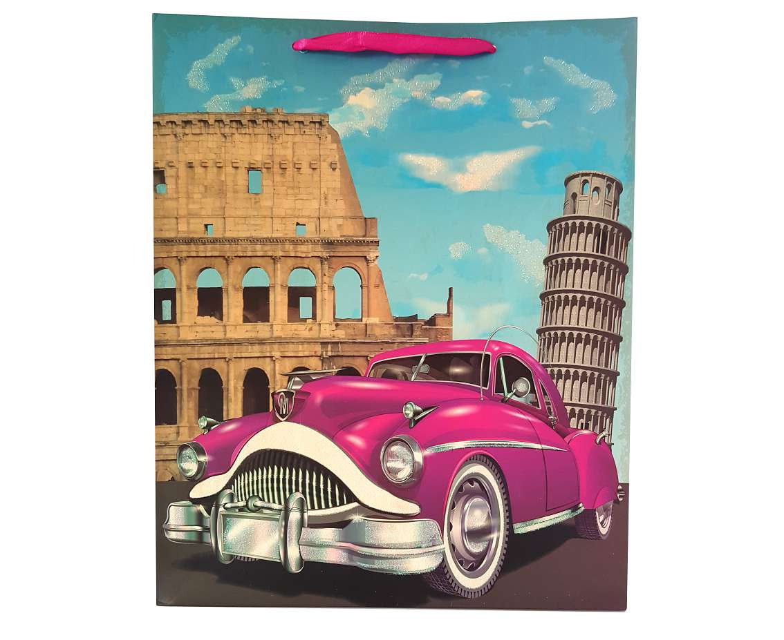 Gift bag A3 Retro cars 31 x42x12 cm. mix, 1 pc